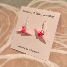 Load image into Gallery viewer, Neogami Origami Jewellery - Folded Crane Earrings