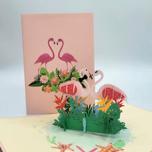 Load image into Gallery viewer, Flamingo Love - Pop Up Card