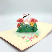 Load image into Gallery viewer, Flamingo Love - Pop Up Card