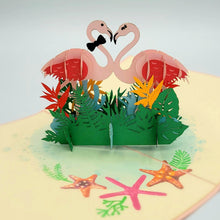 Load image into Gallery viewer, Flamingo Love - Pop Up Card