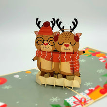 Load image into Gallery viewer, Cozy Reindeer - Pop Up Card
