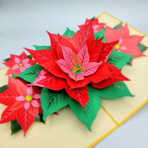 Large Poinsettia - Pop Up Card