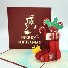 Load image into Gallery viewer, Christmas Stocking - Pop Up Card