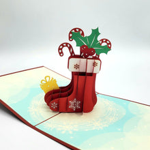 Load image into Gallery viewer, Christmas Stocking - Pop Up Card