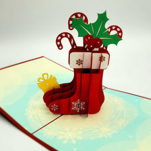 Load image into Gallery viewer, Christmas Stocking - Pop Up Card