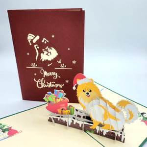 Pomeranian Christmas - Pop Up Card