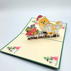 Pomeranian Christmas - Pop Up Card