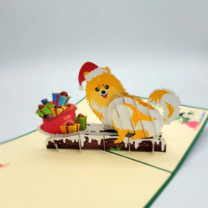 Pomeranian Christmas - Pop Up Card