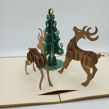 Load image into Gallery viewer, Two Reindeer and Christmas Tree with Star
