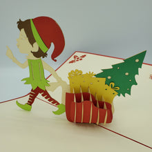 Load image into Gallery viewer, Elf with Tree and Sack of Presents