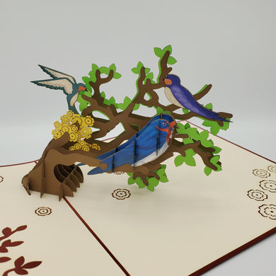 Blue Sparrow - Pop Up Card