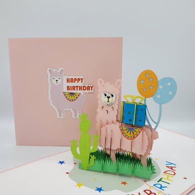 Llama Birthday - Pop Up Card