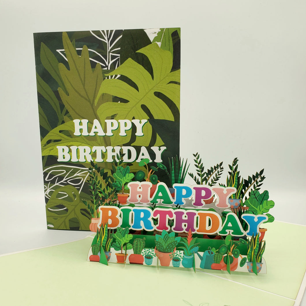 Happy Birthday Plants - Pop Up Card