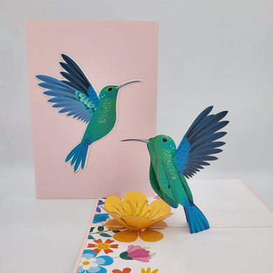 Hummingbird with Flower - Pop Up