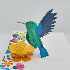 Hummingbird with Flower - Pop Up