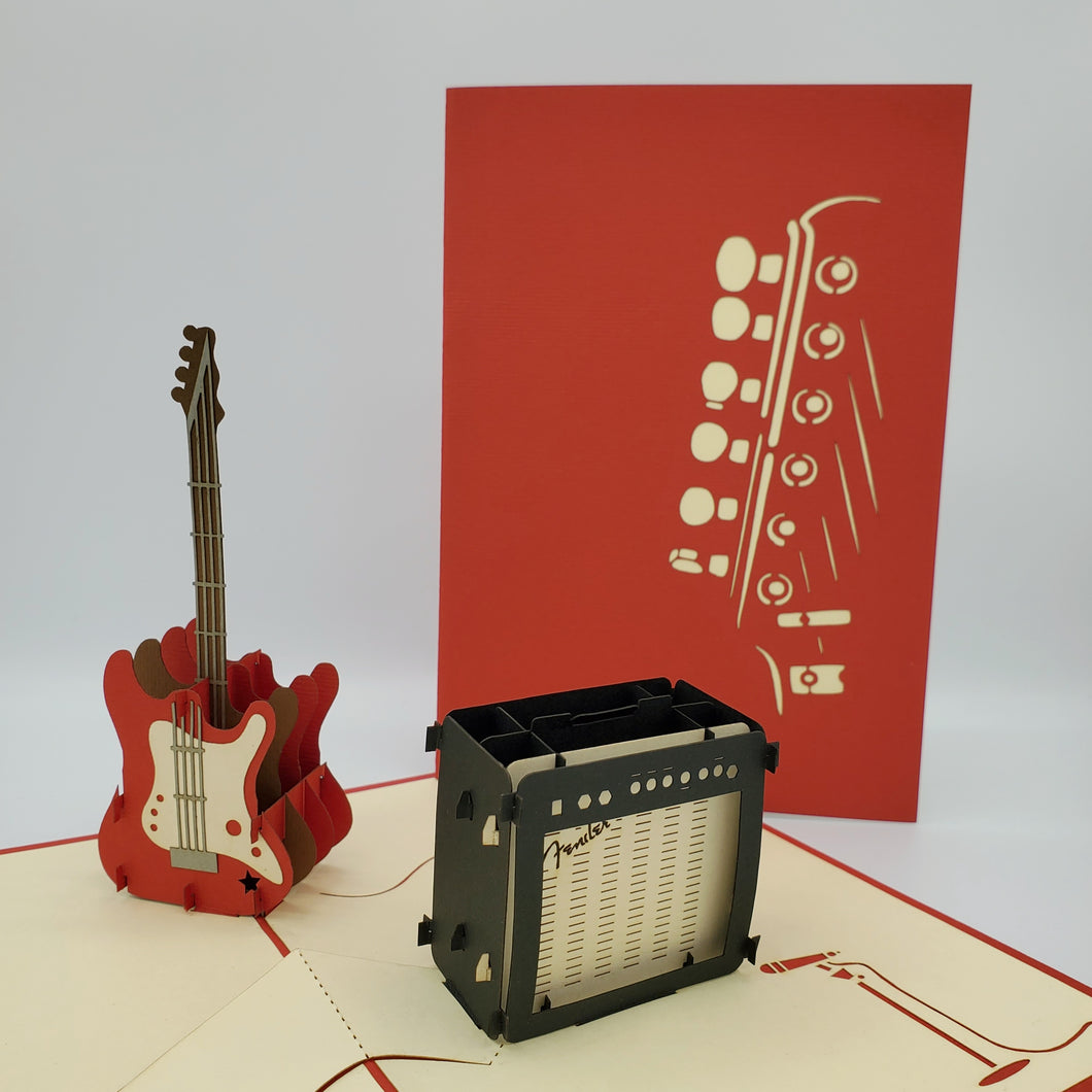 Electric Guitar - Pop Up Card