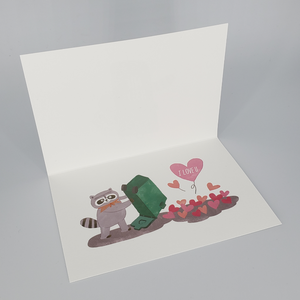 I Love You Raccoon - Card