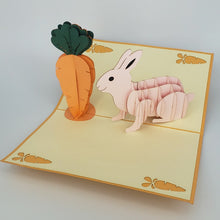 Load image into Gallery viewer, Bunny and Carrot - Pop Up Card