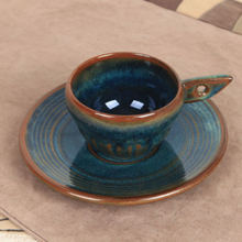 Load image into Gallery viewer, Deep Blue Espresso Cup with Saucer