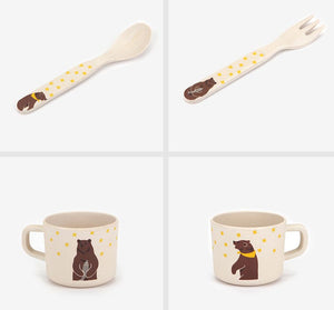 Bamboo Kids Dinner Set - Grizzly Bear