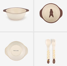 Load image into Gallery viewer, Bamboo Kids Dinner Set - Grizzly Bear