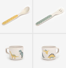 Load image into Gallery viewer, Bamboo Kids Dinner Set ver.2 - Dinosaur