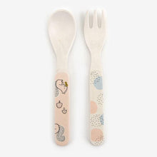 Load image into Gallery viewer, Bamboo Kids Spoon and Fork - Asiatic Chipmunk