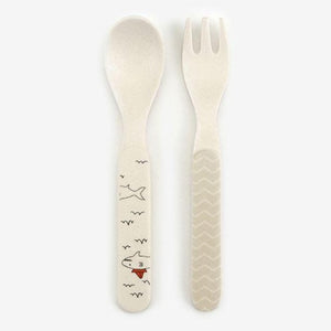 Bamboo Kids Spoon and Fork - Jaws
