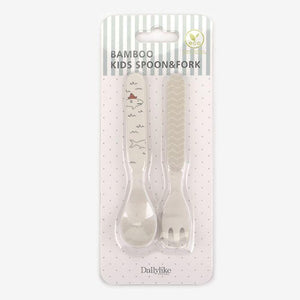 Bamboo Kids Spoon and Fork - Jaws