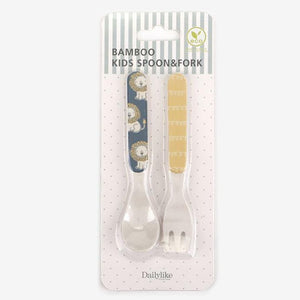 Bamboo Kids Spoon and Fork - Little Lion