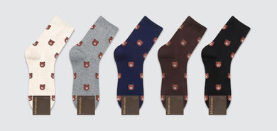 Bear Face Patterned Socks