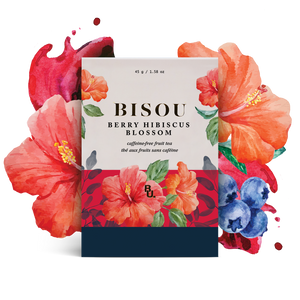 Berry Hibiscus Blossom - Caffeine Free Fruit Tea - Bisou Bar (15 Tea Bags)