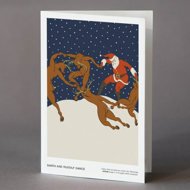 Santa and Rudolf Dance - Greeting Card