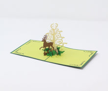 Load image into Gallery viewer, Deer with White Tree - Pop Up Card
