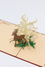 Load image into Gallery viewer, Deer with White Tree - Pop Up Card