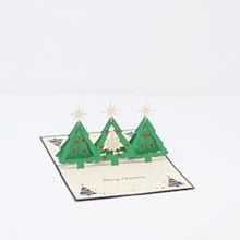Load image into Gallery viewer, Three Christmas Trees - Pop Up Card