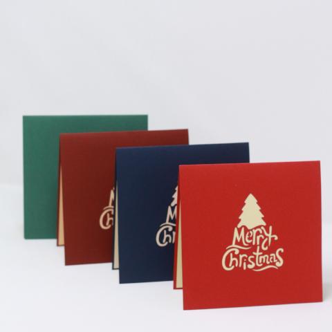 Christmas Tree with Cylindrical Gift - Pop Up Card