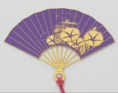 Gold-Plated Bookmark - Folding Fan (Purple)