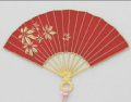 Gold-Plated Bookmark - Folding Fan (Red)
