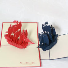 Load image into Gallery viewer, Ship with Large Sails (Large) - Pop Up Card