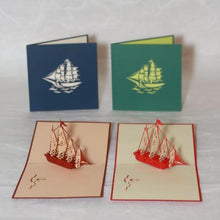 Load image into Gallery viewer, Ship with Many Sails - Pop Up Card