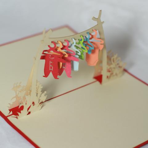 Baby Clothesline - Pop Up Card