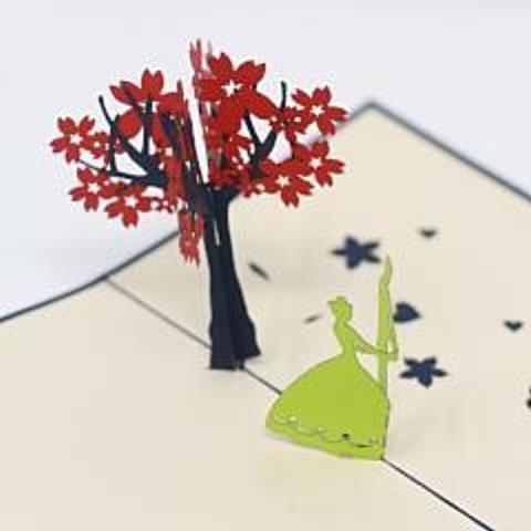 Happy Wedding Dancing Under Tree - Pop Up Card