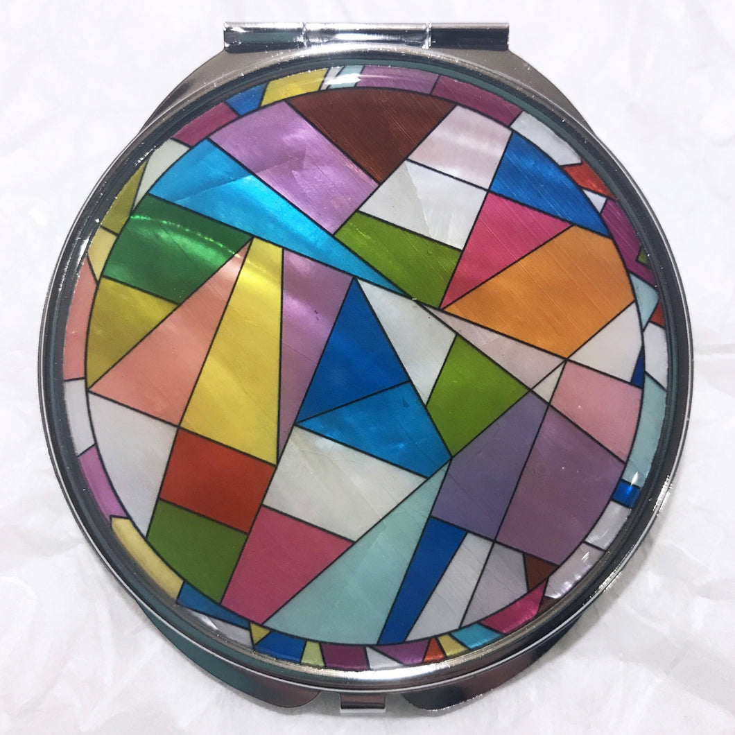 Mother of Pearl Compact Mirror - Jogakbo