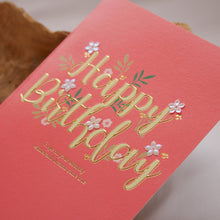 Load image into Gallery viewer, Pink Happy Birthday Card