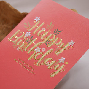 Pink Happy Birthday Card