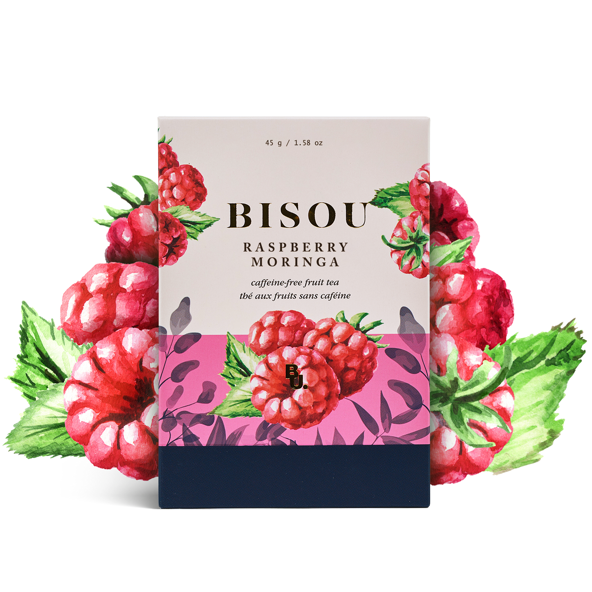 Raspberry Moringa - Caffeine Free Fruit Tea - Bisou Bar (15 Tea Bags ...