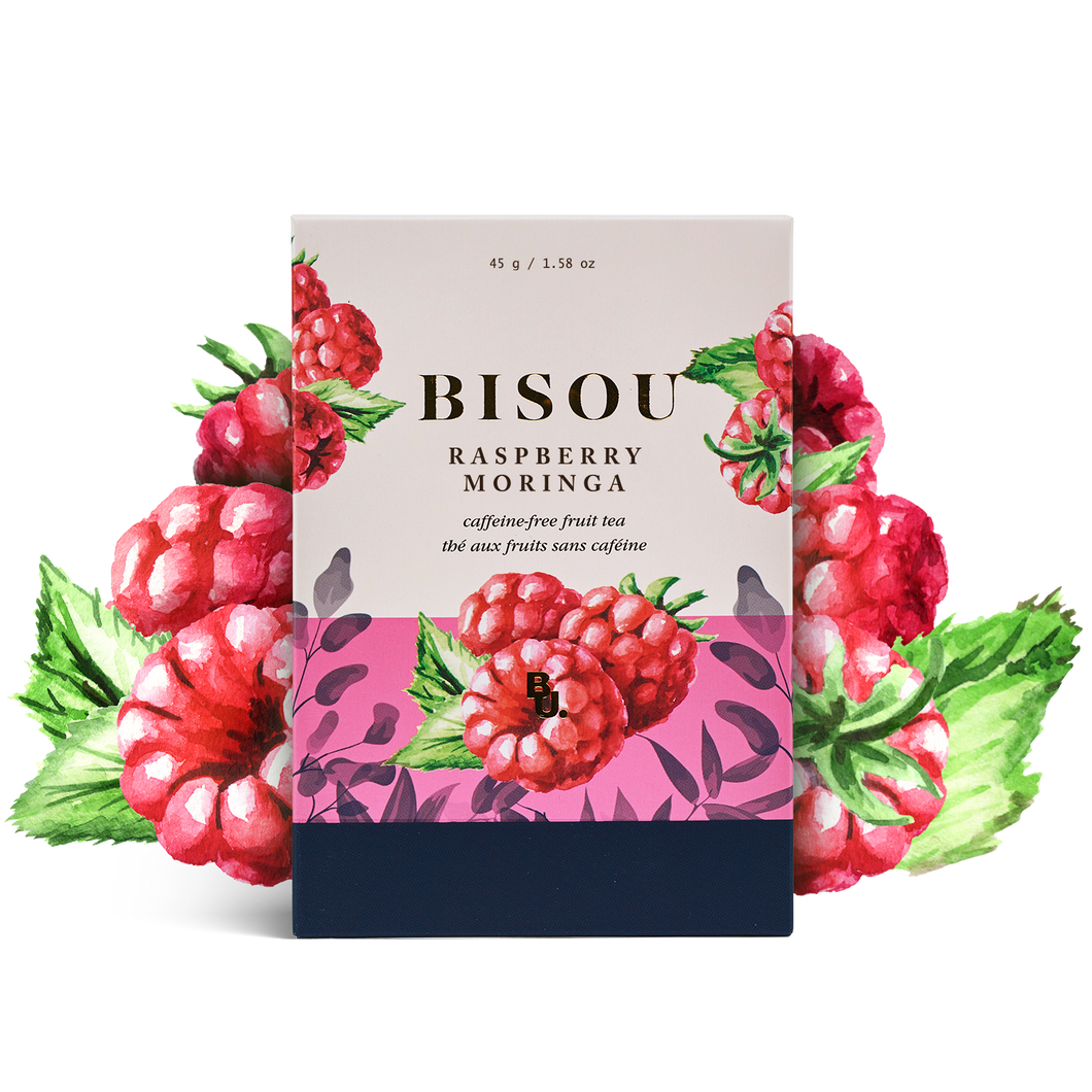 Raspberry Moringa - Caffeine Free Fruit Tea - Bisou Bar (15 Tea Bags)