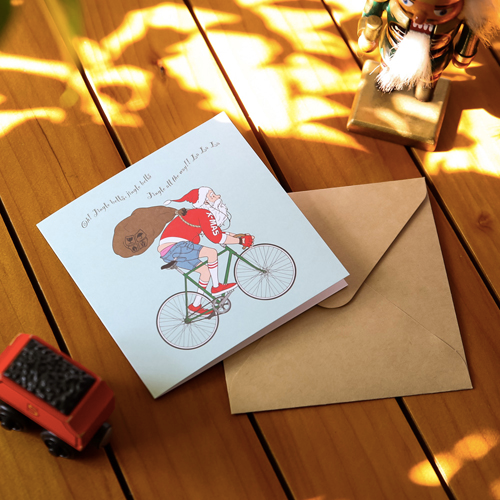 Riding Santa Card