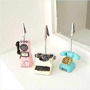 Miniature Figurine Clips - Phones and Typewriter